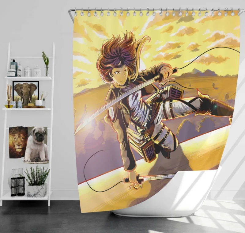 Mikasa Ackerman Sword of Justice Anime Shower Curtain