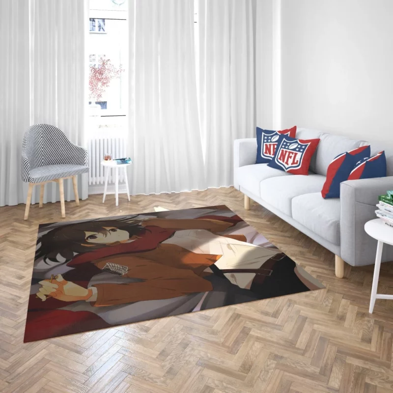 Mikasa Ackerman Swordswoman Anime Rug 2