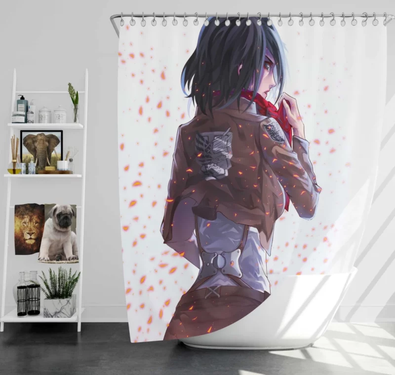 Mikasa Ackerman Teen Anime Shower Curtain