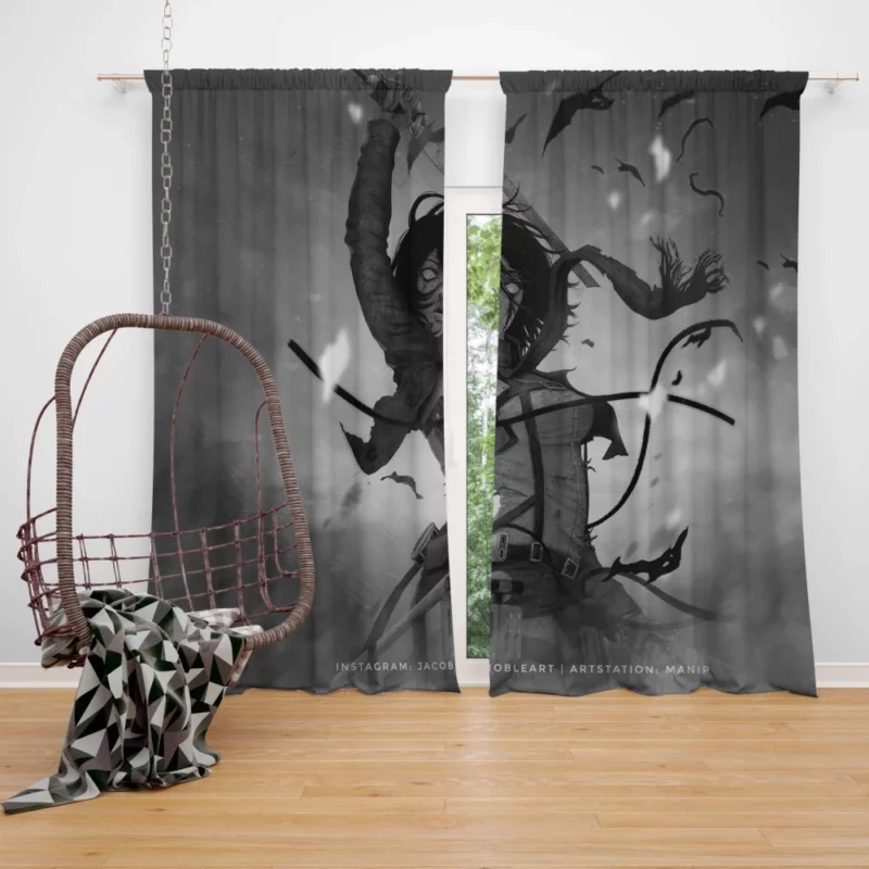 Mikasa Ackerman Titan Bane Anime Curtain