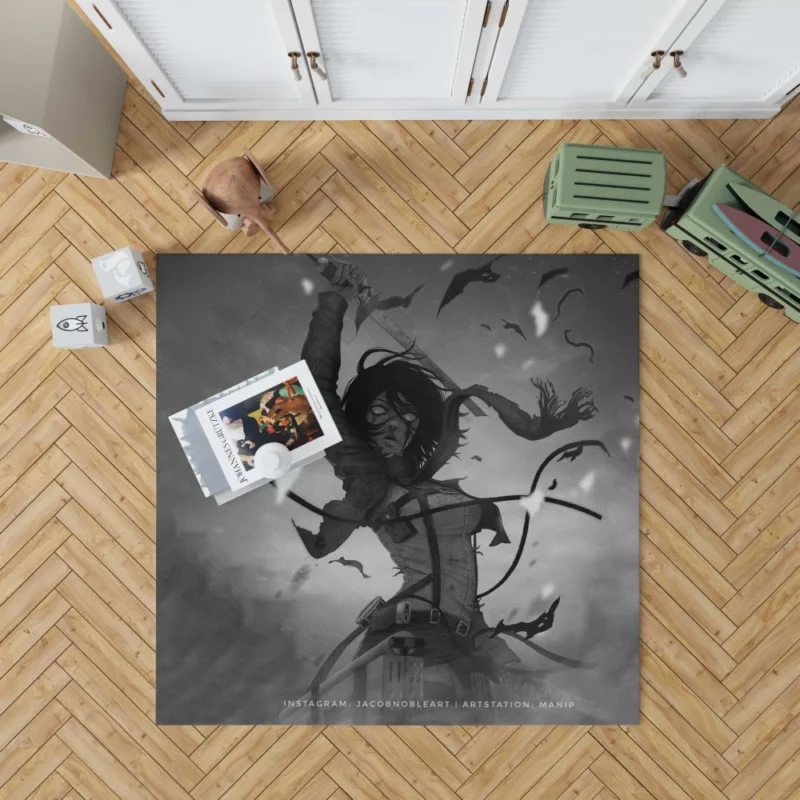 Mikasa Ackerman Titan Bane Anime Rug