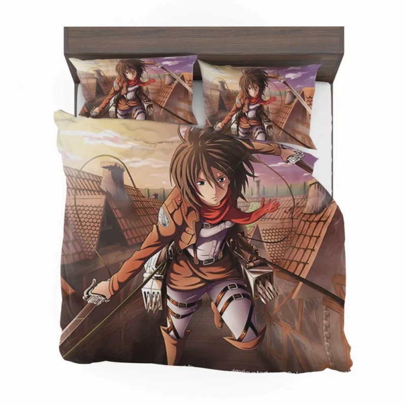 Mikasa Ackerman Titan Huntress Anime Bedding Set 1