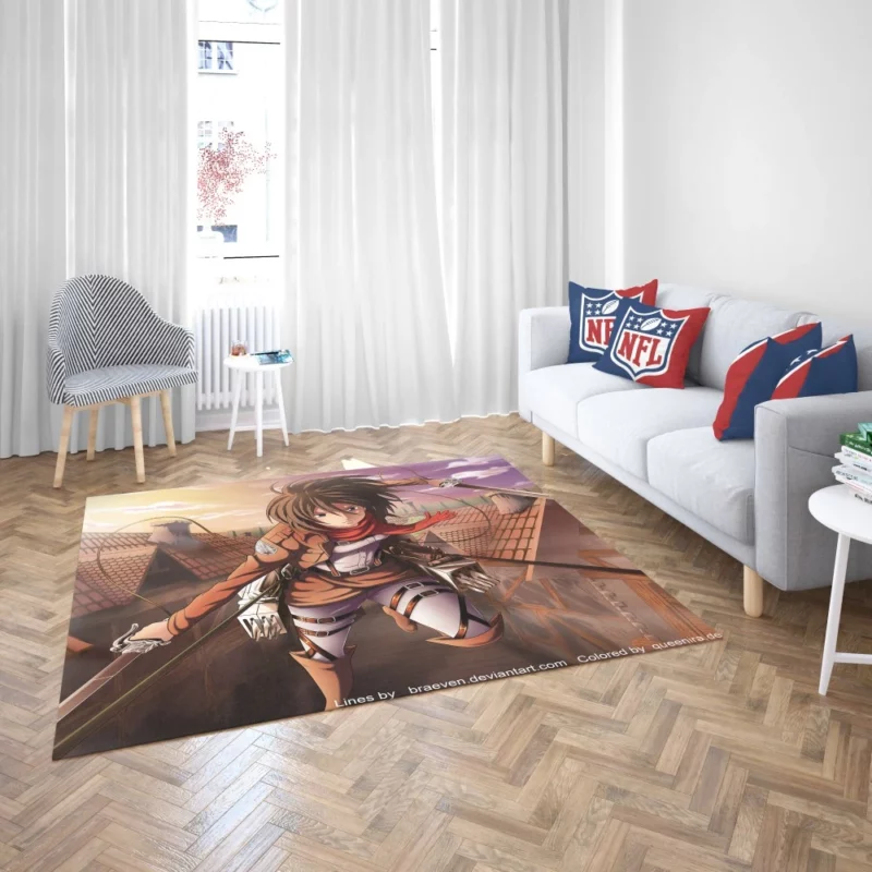 Mikasa Ackerman Titan Huntress Anime Rug 2