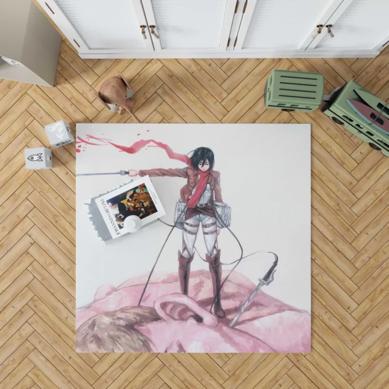 Mikasa Ackerman Titan Legacy Anime Rug