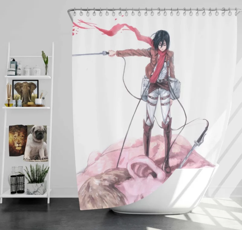 Mikasa Ackerman Titan Legacy Anime Shower Curtain