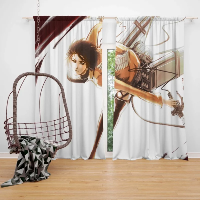 Mikasa Ackerman Titan Slayer Anime Curtain