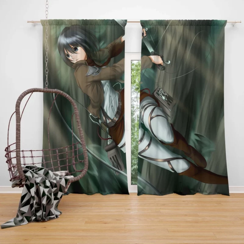 Mikasa Ackerman Titan Valor Anime Curtain