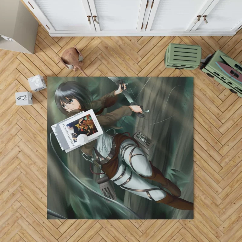 Mikasa Ackerman Titan Valor Anime Rug