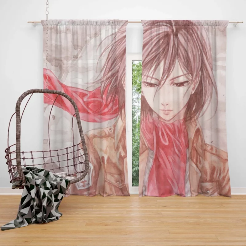 Mikasa Ackerman Ultimate Battle Anime Curtain