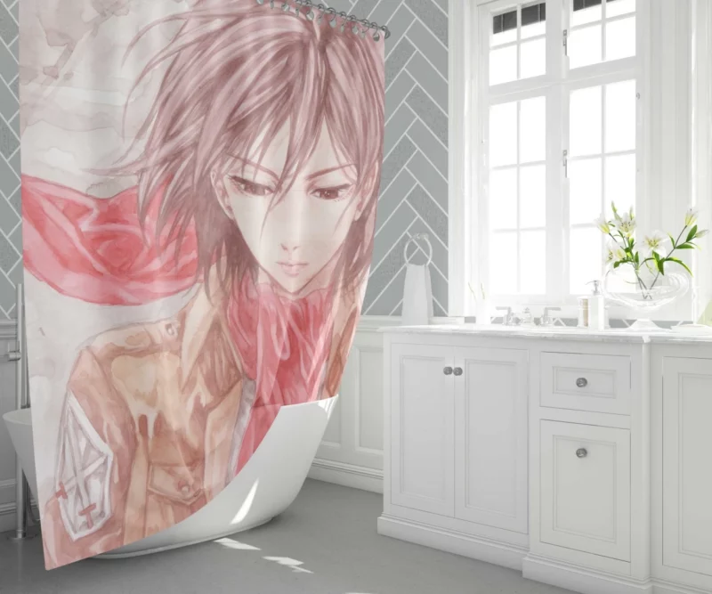 Mikasa Ackerman Ultimate Battle Anime Shower Curtain 1