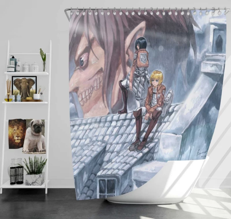 Mikasa Ackerman Unbreakable Bonds Anime Shower Curtain