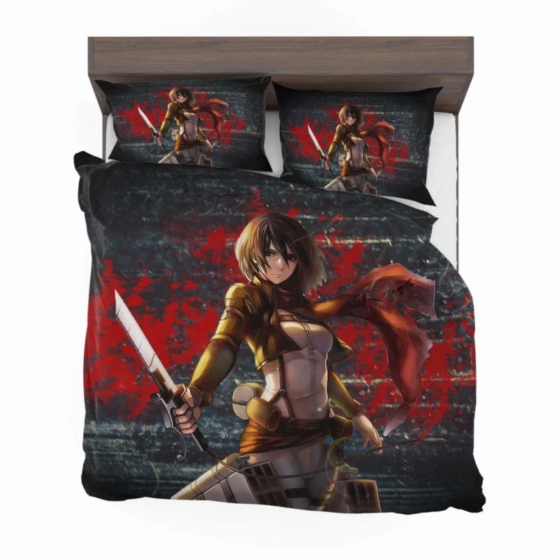 Mikasa Ackerman Unbreakable Warrior Anime Bedding Set 1