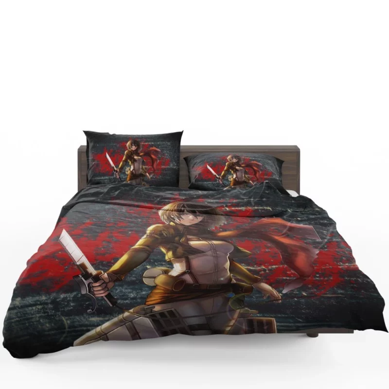 Mikasa Ackerman Unbreakable Warrior Anime Bedding Set