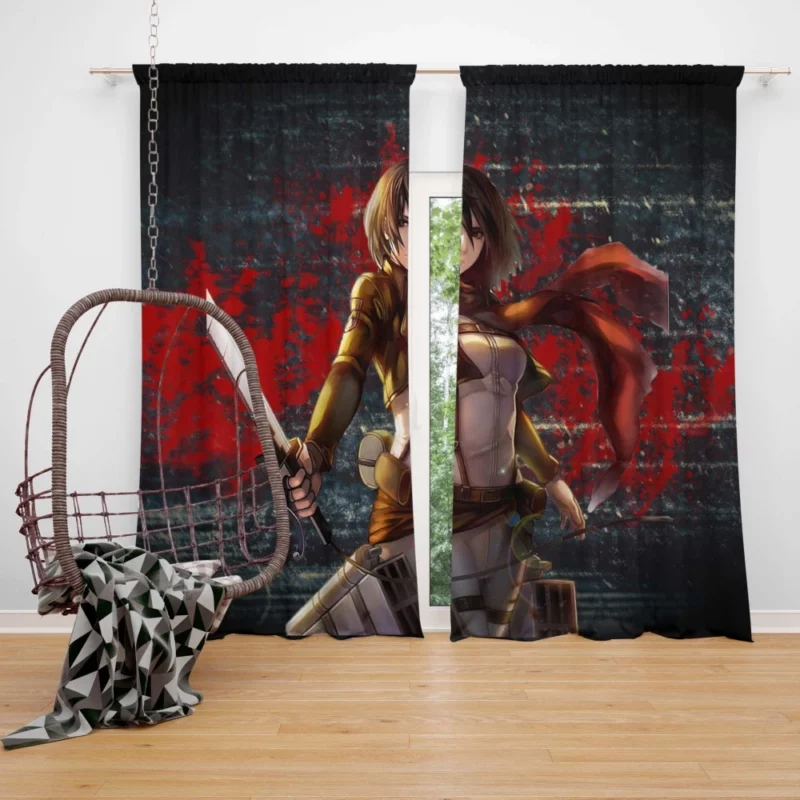 Mikasa Ackerman Unbreakable Warrior Anime Curtain