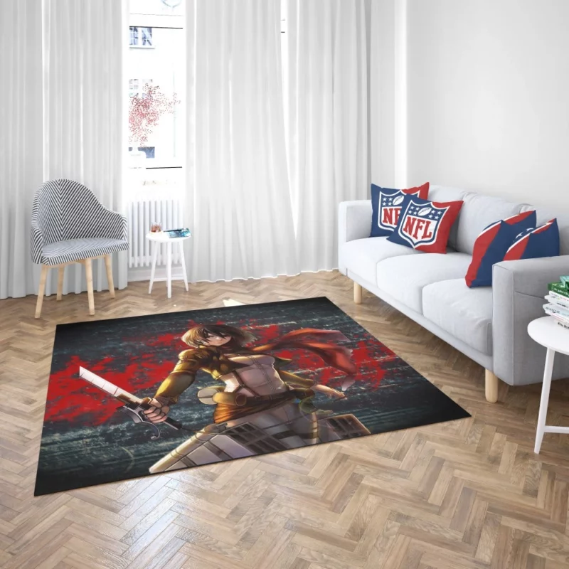 Mikasa Ackerman Unbreakable Warrior Anime Rug 2