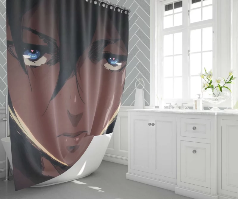 Mikasa Ackerman Unbreakable Will Anime Shower Curtain 1