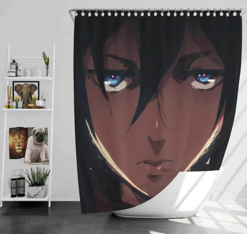 Mikasa Ackerman Unbreakable Will Anime Shower Curtain