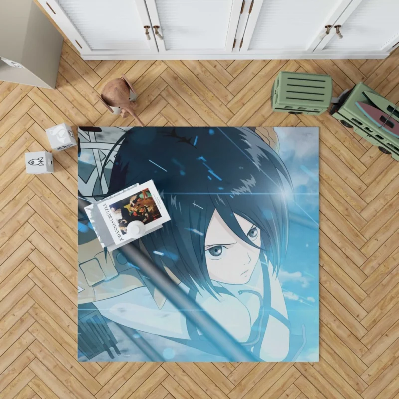 Mikasa Ackerman Unstoppable Force Anime Rug