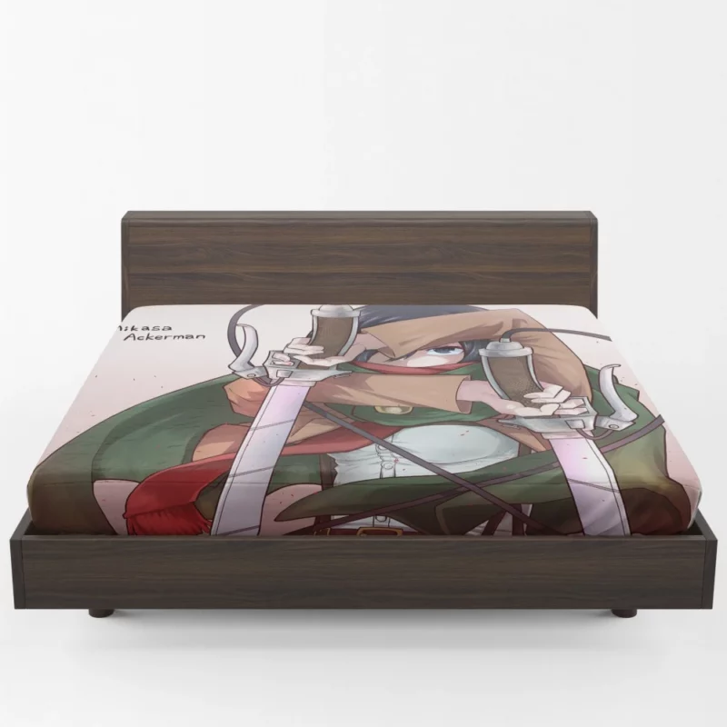 Mikasa Ackerman Unstoppable Resolve Anime Fitted Sheet 1