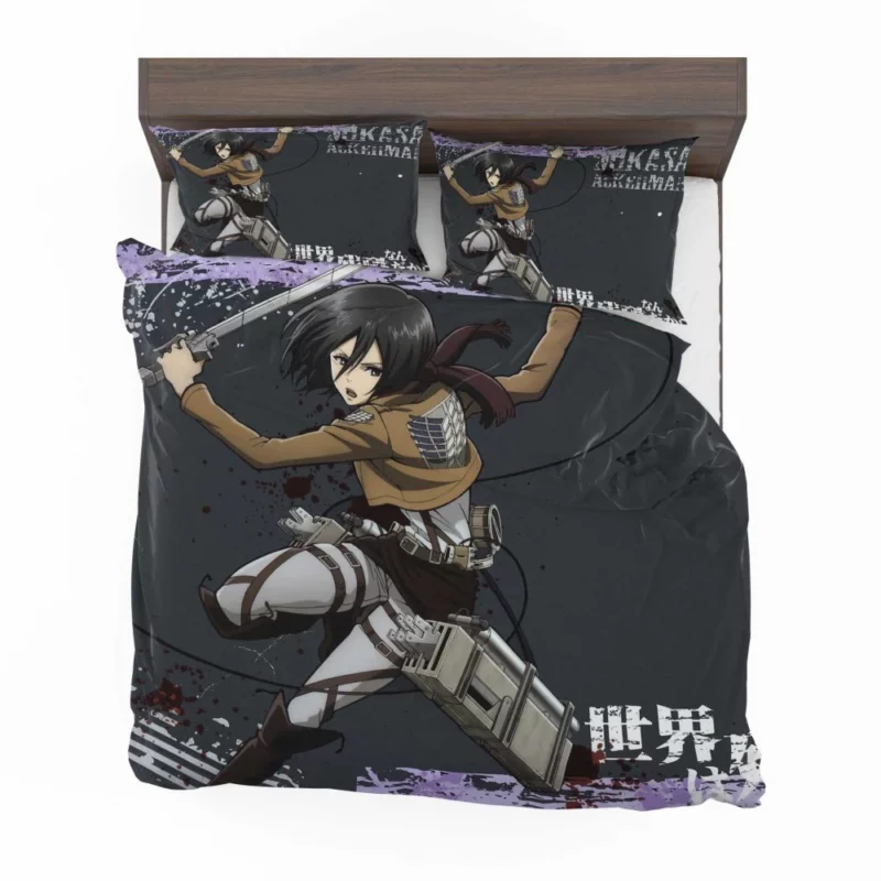 Mikasa Ackerman Unstoppable Soldier Anime Bedding Set 1