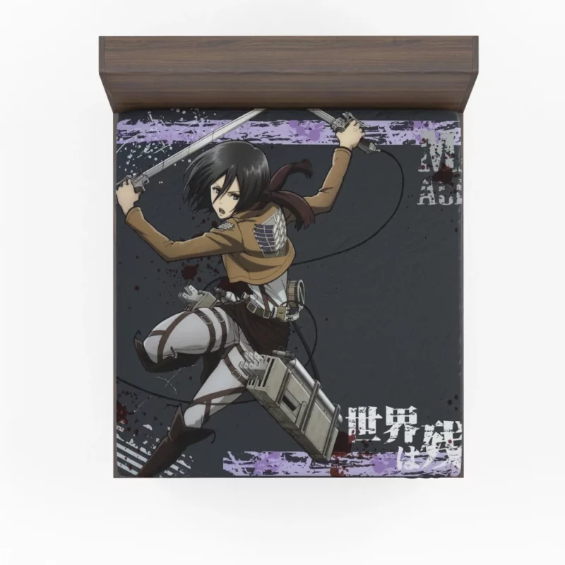 Mikasa Ackerman Unstoppable Soldier Anime Fitted Sheet
