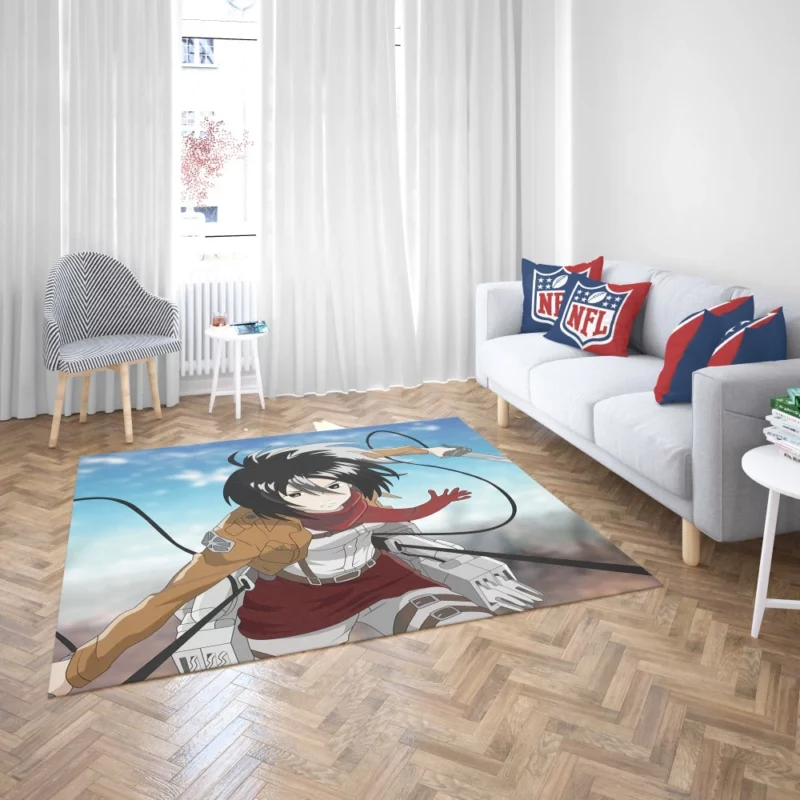 Mikasa Ackerman Unstoppable Spirit Anime Rug 2