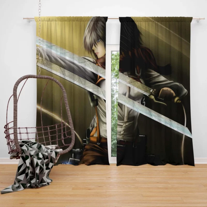 Mikasa Ackerman Unwavering Spirit Anime Curtain