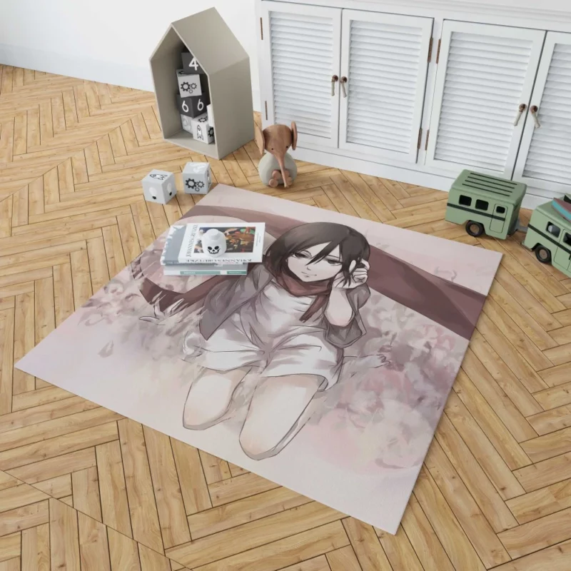 Mikasa Ackerman Unyielding Spirit Anime Rug 1