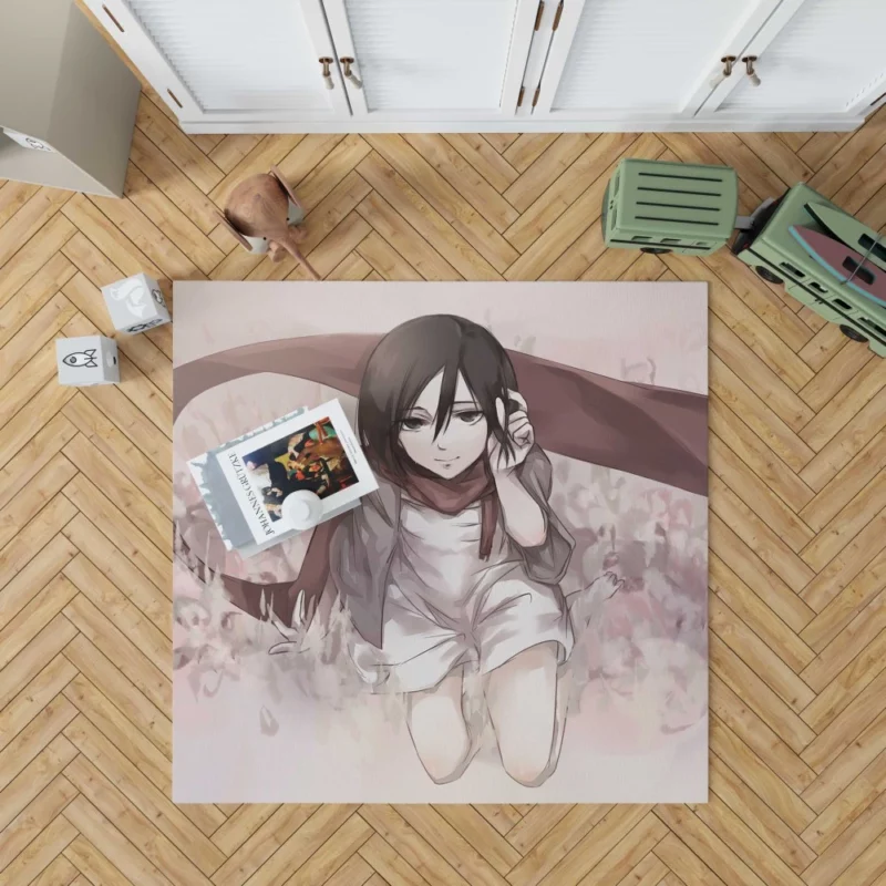 Mikasa Ackerman Unyielding Spirit Anime Rug