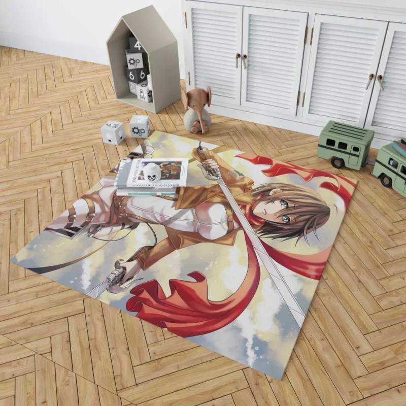 Mikasa Ackerman Unyielding Strength Anime Rug 1