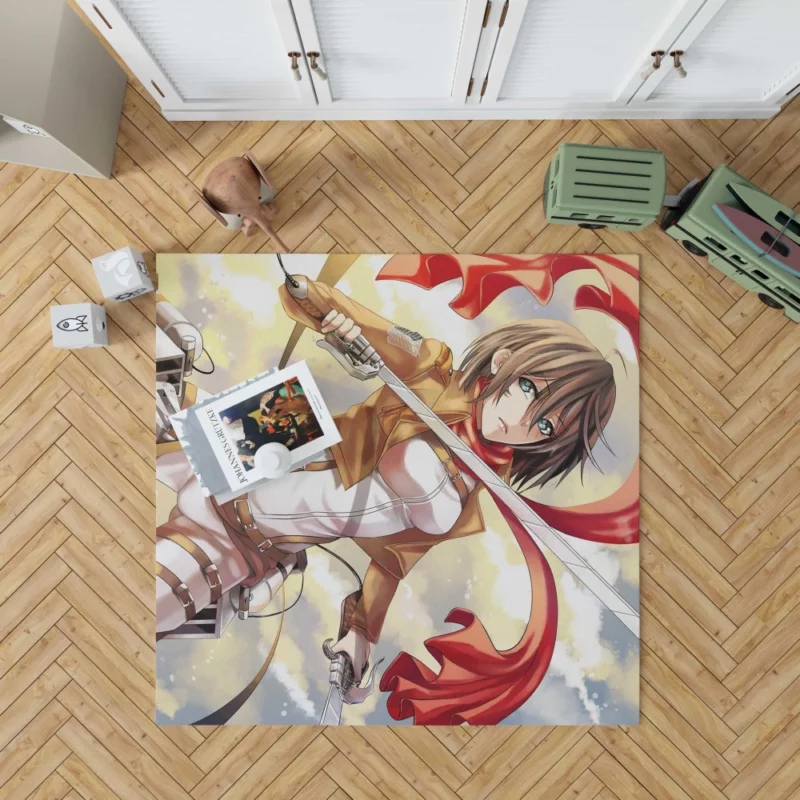 Mikasa Ackerman Unyielding Strength Anime Rug