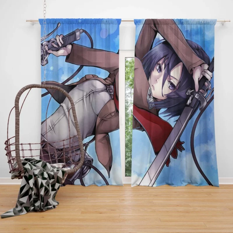 Mikasa Ackerman Will of Steel Anime Curtain