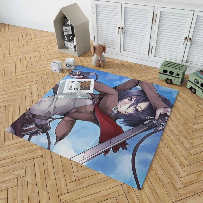 Mikasa Ackerman Will of Steel Anime Rug 1