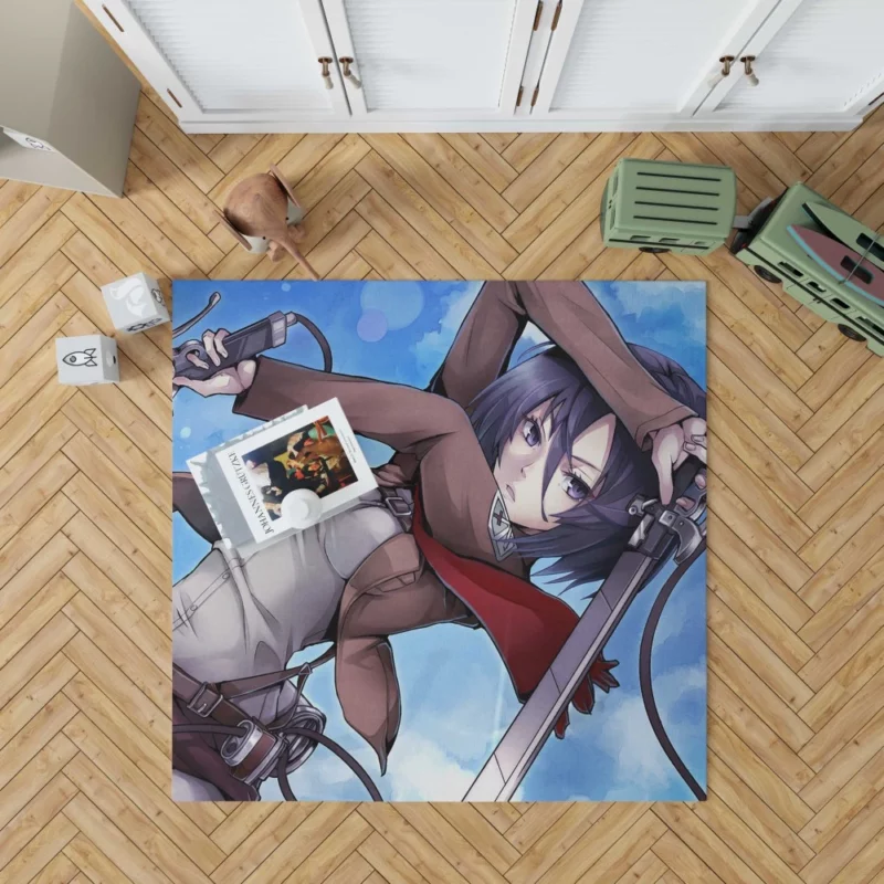 Mikasa Ackerman Will of Steel Anime Rug