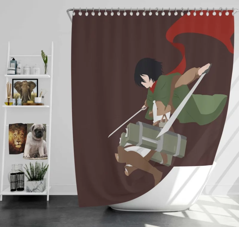 Mikasa Ackerman Wings of Freedom Anime Shower Curtain