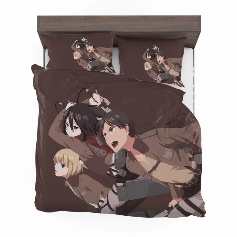 Mikasa Armin Eren Alliance Unveiled Anime Bedding Set 1