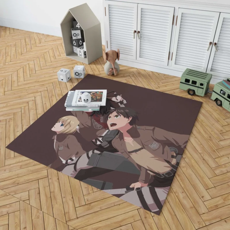 Mikasa Armin Eren Alliance Unveiled Anime Rug 1