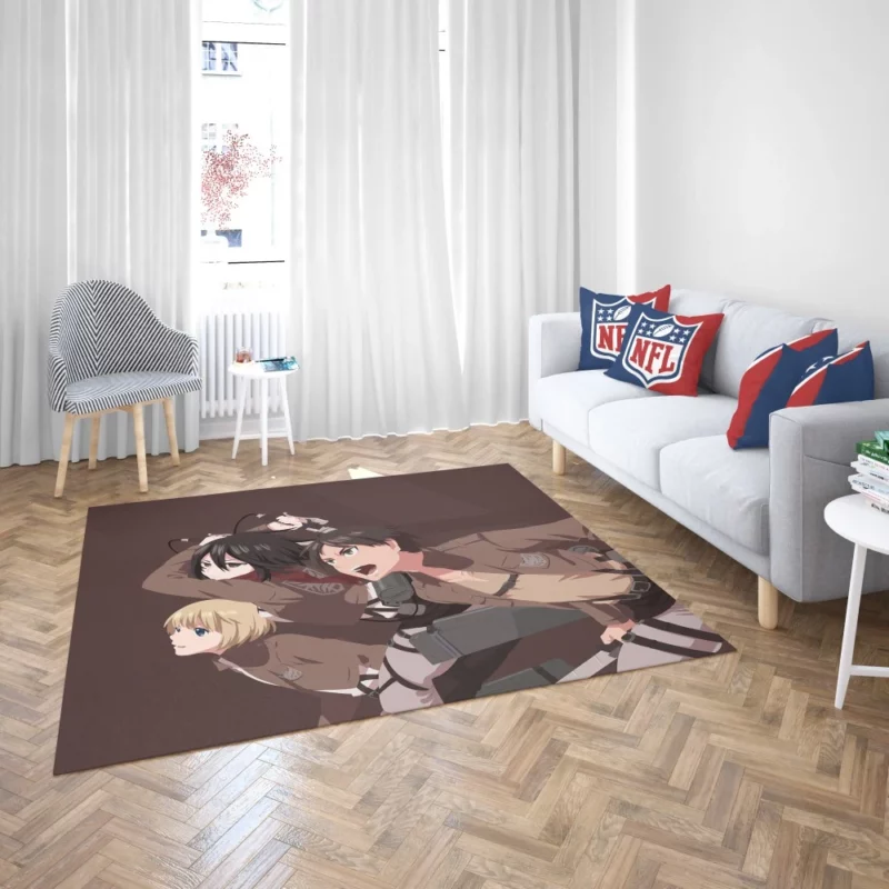 Mikasa Armin Eren Alliance Unveiled Anime Rug 2