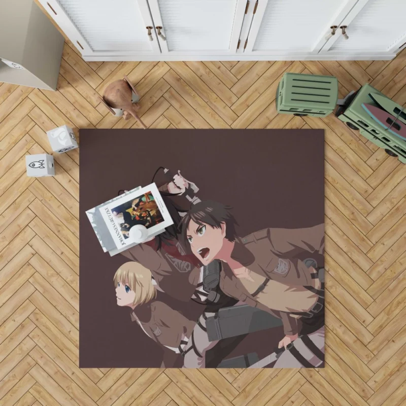 Mikasa Armin Eren Alliance Unveiled Anime Rug