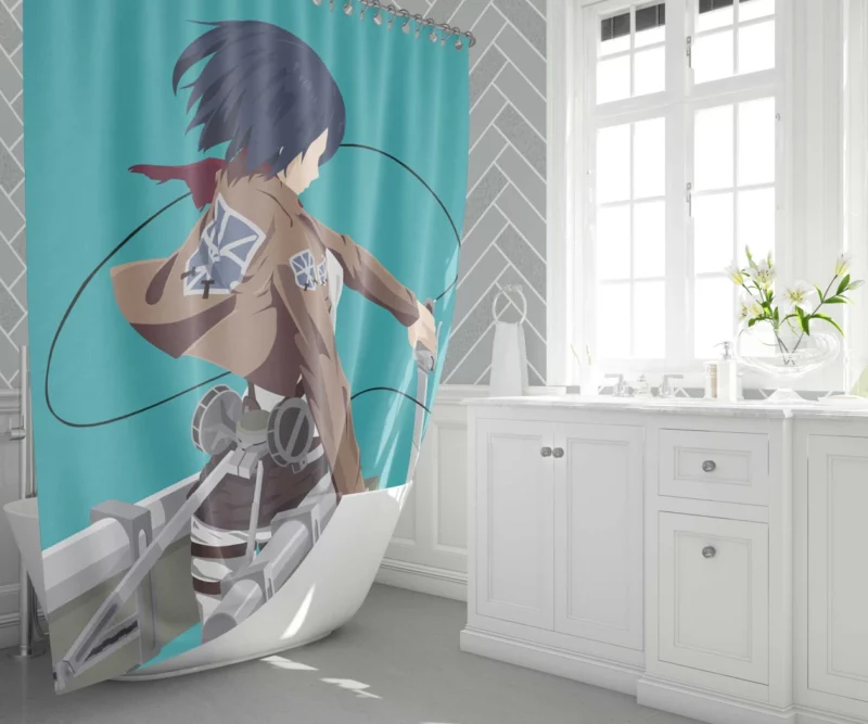 Mikasa Blade of Freedom Anime Shower Curtain 1