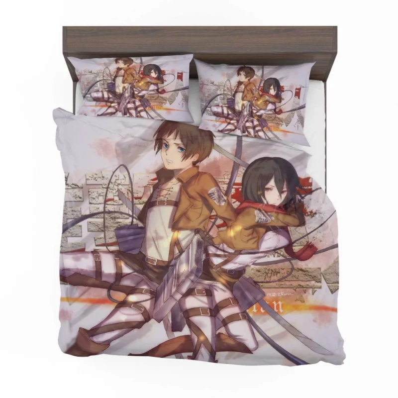 Mikasa and Eren Unbreakable Connection Anime Bedding Set 1