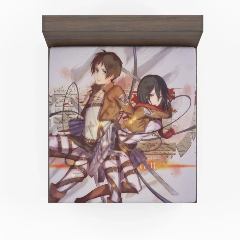 Mikasa and Eren Unbreakable Connection Anime Fitted Sheet