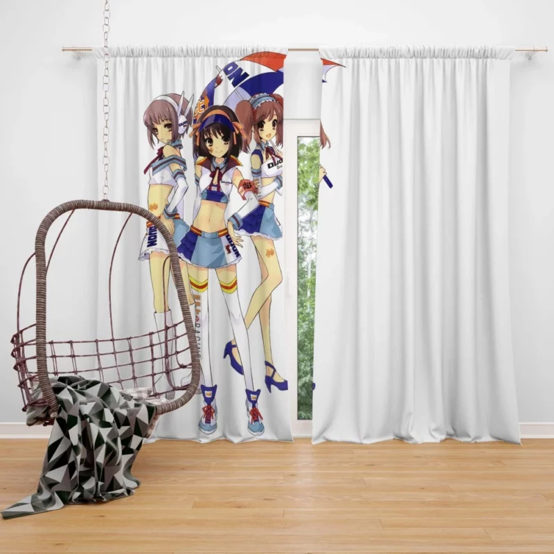 Mikuru Asahina and Yuki Nagato Haruhi Companions Anime Curtain