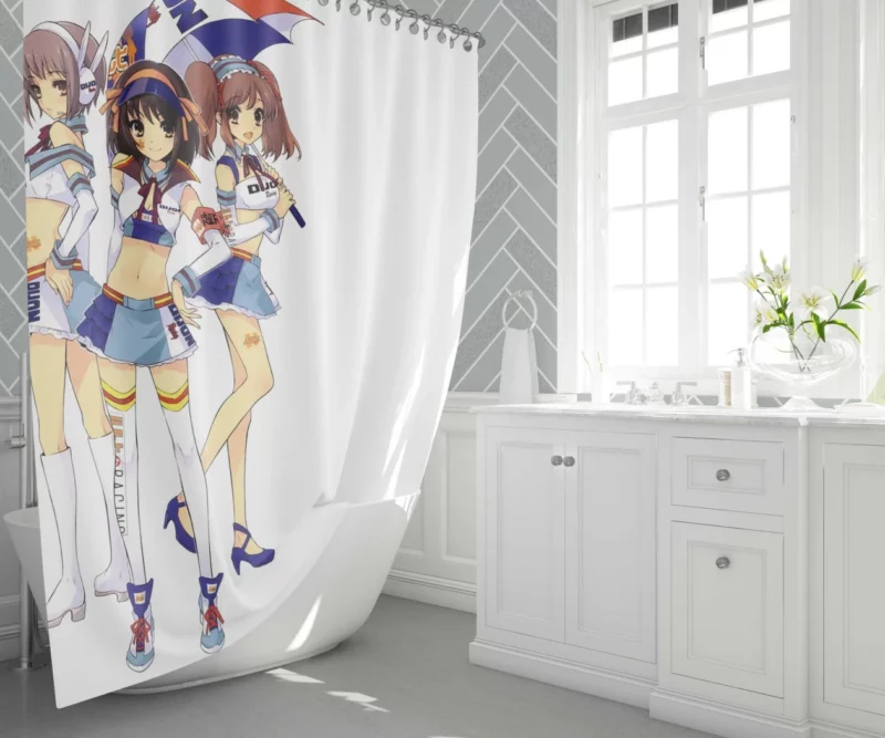 Mikuru Asahina and Yuki Nagato Haruhi Companions Anime Shower Curtain 1