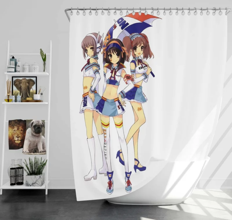 Mikuru Asahina and Yuki Nagato Haruhi Companions Anime Shower Curtain