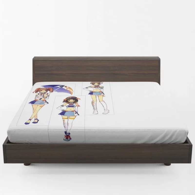 Mikuru Haruhi and Yuki Dynamic Trio Anime Fitted Sheet 1