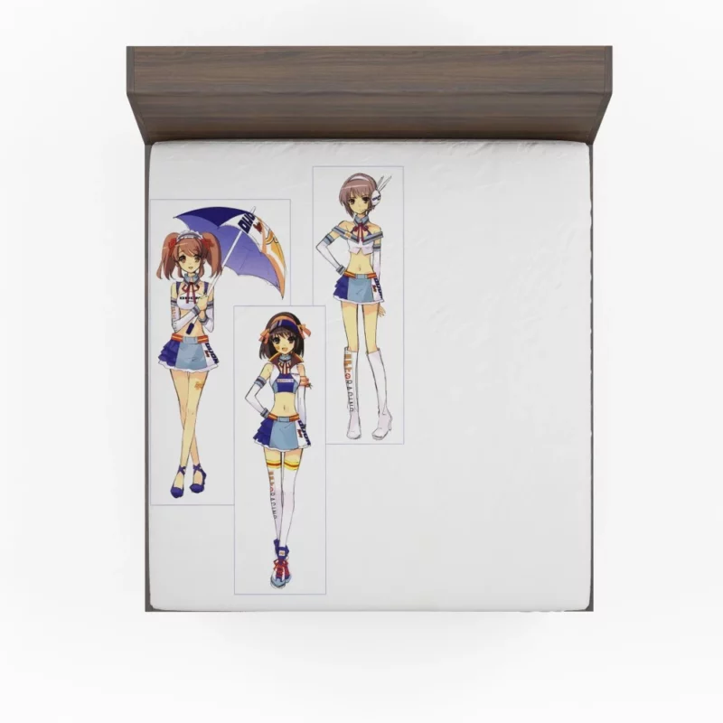 Mikuru Haruhi and Yuki Dynamic Trio Anime Fitted Sheet