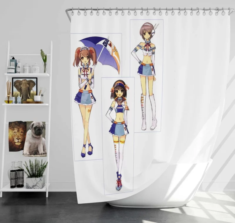 Mikuru Haruhi and Yuki Dynamic Trio Anime Shower Curtain