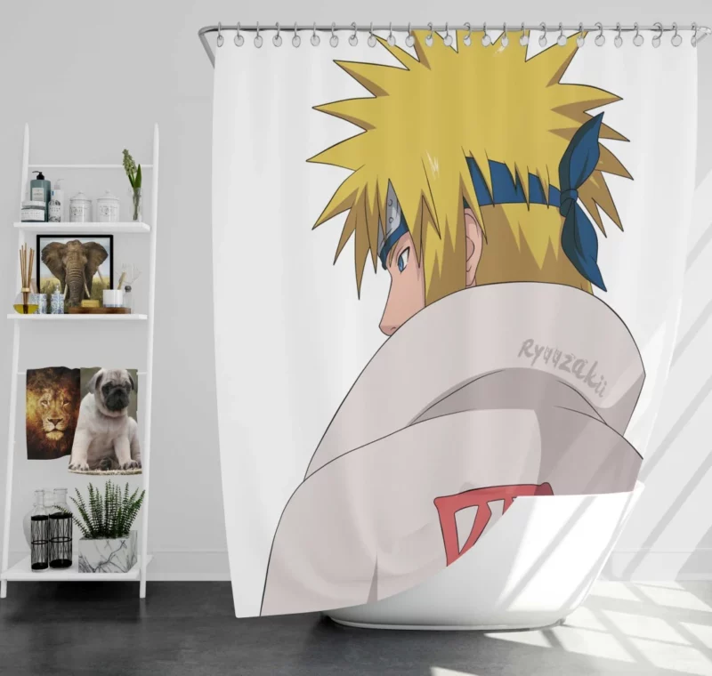 Minato Namikaze Guiding Light of Naruto Anime Shower Curtain