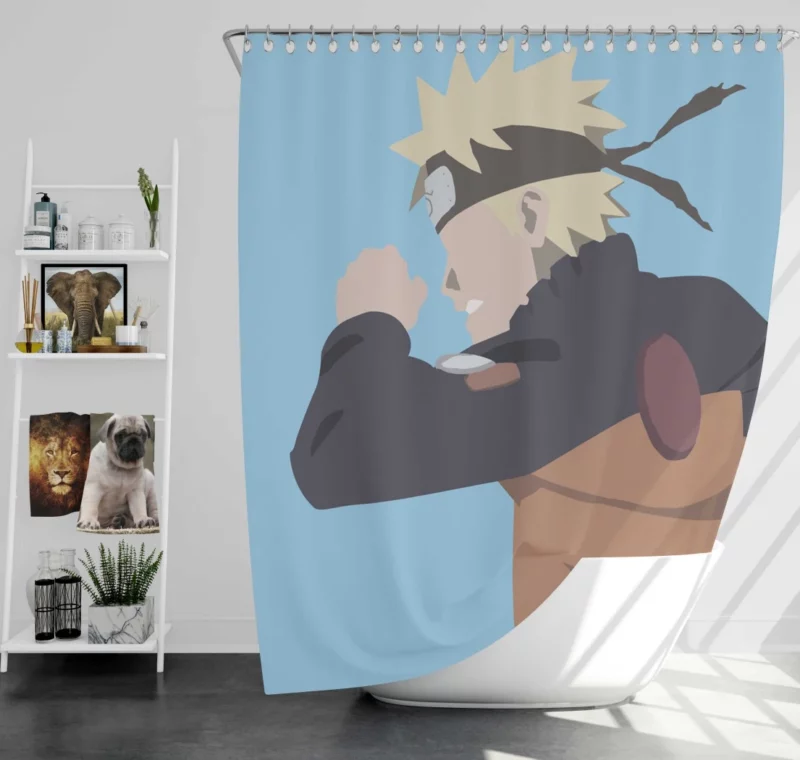 Minimalist Essence of Naruto Anime Shower Curtain
